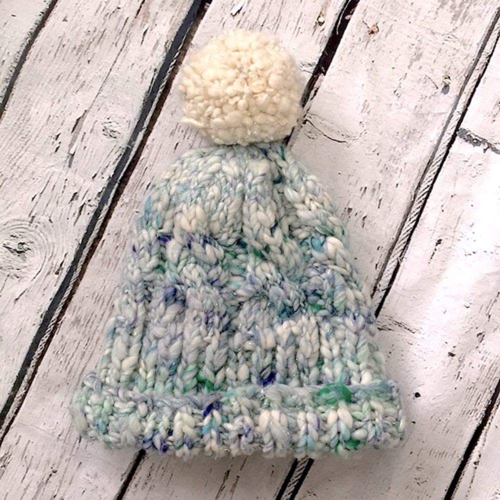 Anthropologie Knit Collage Norin Pom Beani…